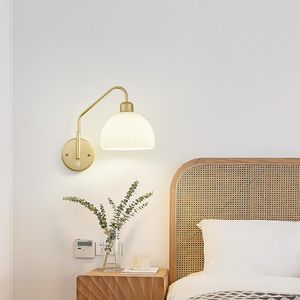 Lampes murales (ampoule LED gratuite) lumières en verre Nature lampe de chambre blanche pour salon/salle de bain lumière E27 applique