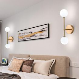 Appliques murales boule de verre dépoli lampe à LED avec ampoule G9 7W luminaires d'intérieur lumières pour applique à la maison