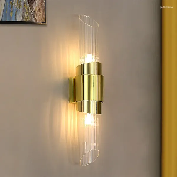 Lámparas de pared Lámpara de vidrio LED moderno Cuarto de baño Luces de la habitación Accesorios negros Merdiven Estilos antiguos Interruptor