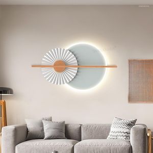 Wandlampen glaslamp gemonteerd LED -licht buitenkant kawaii kamer decor bed kophoofd siemen blauw