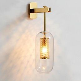 Wandlampen Glazen lichten Lamp Noordse LED SCONCE VOOR BADADY SLAAPKAMER BEDBAD STAP THUIS VERLICHTINGSMELDINGEN Keuken Luminaire