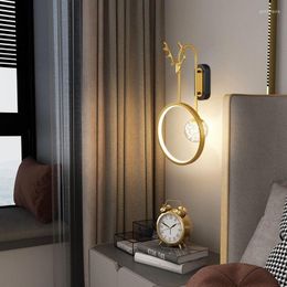 Lámparas de pared Gold Floor Standing Arc Lamp Candelabro Modern Wood