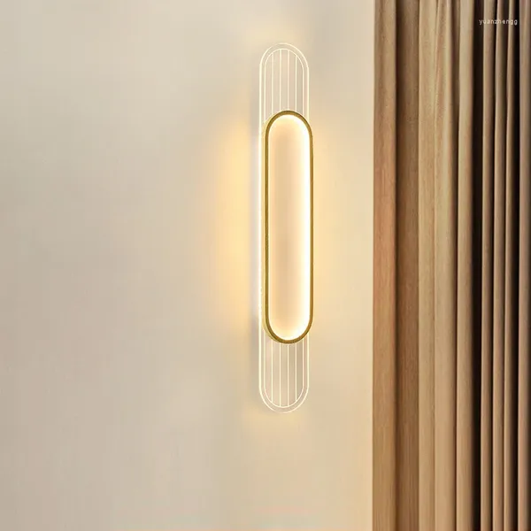 Lámparas de pared Lámpara de rejilla Luz creativa simple moderna Tira lujosa Sala de estar TV Fondo Dormitorio Pasillo de noche LED