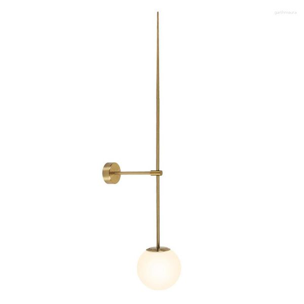 Lámparas de pared Interior Luz interior Nordic G9 AC85-265V Lámpara de pelota de vidrio montada Negro Dorado para el dormitorio Restaurante de la noche del dormitorio