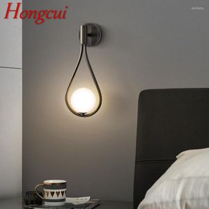 Lampes murales Hongcui intérieur laiton lampe LED noir applique éclairage verre créatif Simple décor pour maison salon chambre