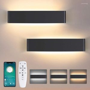 Appliques intérieures LED en aluminium lumière 2.4g Smart App télécommande bande haut et bas salon TV maison miroir Headl