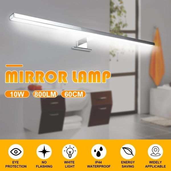 Lámparas de pared Lámpara de espejo de luz LED interior 10W 800LM Blanco 60cm Iluminación de aluminio impermeable Baño Baño Maquillaje LightWall