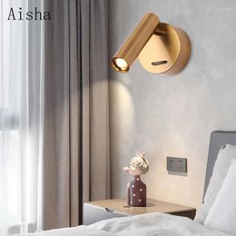 Wandlampen indoor LED -licht met schakelaar SCONCE voor decoratie thuis slaapkamer el kamer bedbordboek leesbescherming