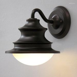 Wandlampen indooroutdoor veranda lichtglasbal vintage waterdichte lamp ijzer koffie kleur e27 basis 110V/220V