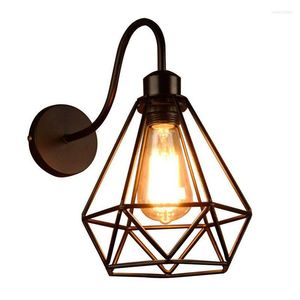 Lampes murales lumière industrielle E27 Base fil Cage Style Vintage lumières noir applique luminaire pour tête de lit chambre café boutique