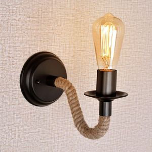 Wandlampen Industriële Vintage Lamp Touw Led-verlichting Retro Vanity Light Blaker Voor Woonkamer Slaapkamer E27 90 V-260 V