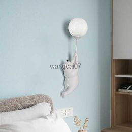 Wandlampen interieur Wall Lights Children's Room Cartoon Bear Wandlampen voor thuismaanlamp Moderne minimalistische wanddecoratie armaturen HKD230814