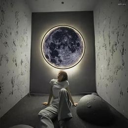 Lampes murales IRALAN Moon Light 3D Mural Terre Télécommande Plafonnier Pour Salon Réaliste Led Accessoires Pour La Maison