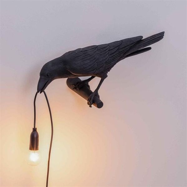 Lampes murales Lampe d'oiseau italienne LED Animal Raven Meubles Lumière Applique Salon Chambre Chevet Maison DecorWall2578