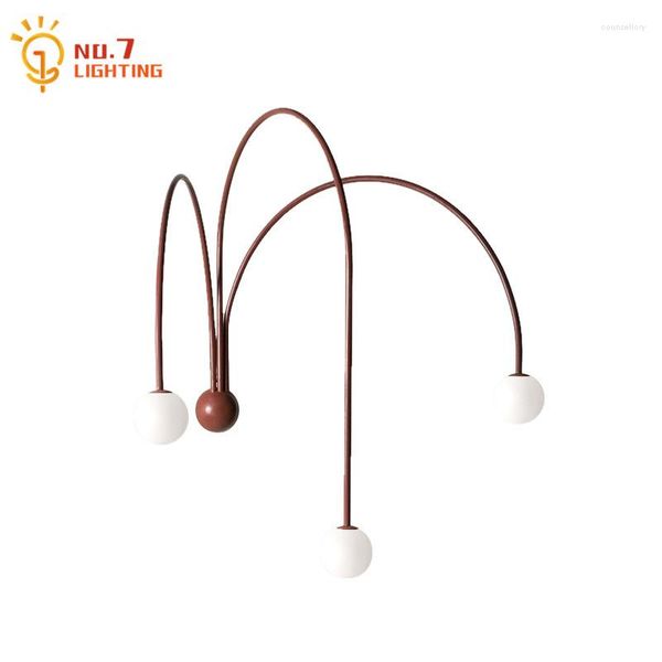 Lampes murales Design italien Minimaliste Ligne Rouge Lampe LED G9 Fer Art Moderne Monté Décor À La Maison Fond Chambre Étude Salon