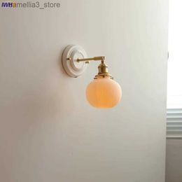 Mur Lampes IWHD cuivre bras LED Applique Murale lampe à côté blanc céramique chambre salle de bain miroir escalier lumière Applique Murale Luminaria LED Q231127