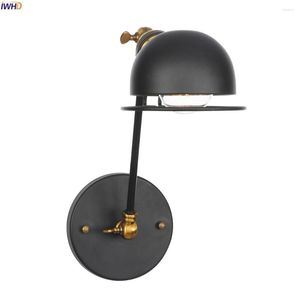 Wandlampen Iwhd Loft Style Swing lange arm verlichtingsarmaturen slaapkamer spiegel trap industriële retro vintage lamp sconce edison led