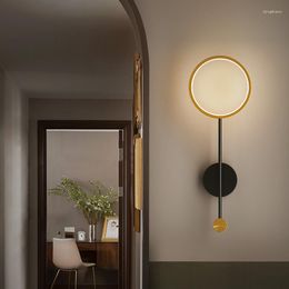 Wandlampen JMZM GOUDEN LAMP NAORDEN LICHT RUIME SLAAPKAMBAD BEDBAAD Woonkamer achtergrond Corridor Aisle Luxe ijzeren LED