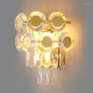 Appliques murales K9 cristal doré Bady monté lampadaire moderne luxe lustre lampe pour salon chambre maison chaud Luminaire