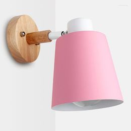 Appliques murales lampe Style moderne lumière réglable noir blanc rose jaune pour chevet chambre couloir applique avec interrupteur ampoules