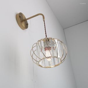 Wandlampen Lantaarn SCONCES gemonteerde lamp kawaii kamer decor rustieke huisbeddenbedverlichting kaarsen kaarsen glas