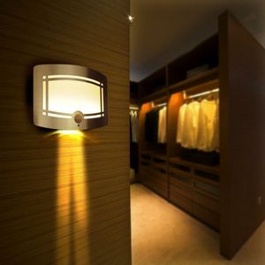 Wandlampen LED aluminium behuizing lichaamssensor Draadloze stick Bewegingssensor Geactiveerd Op batterijen werkende wandkandelaar Spotlichten Halnachtlampje