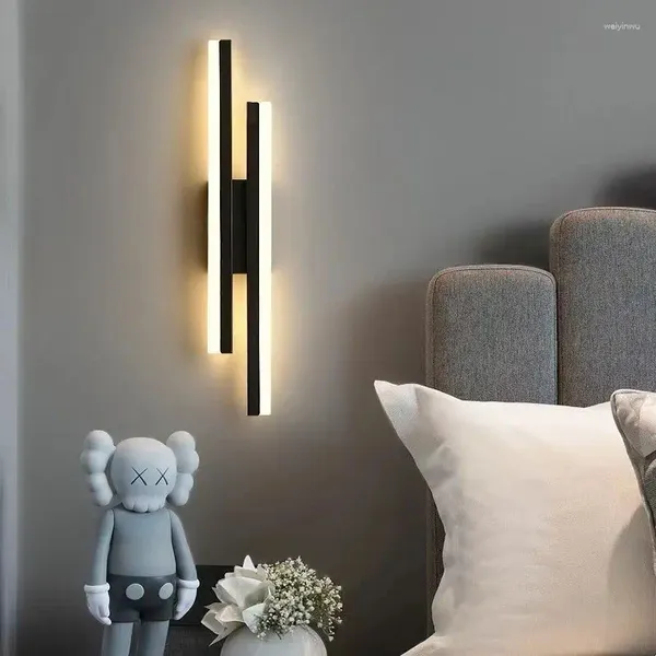 Lámparas de pared dormitorio LED Lámpara moderna de alambre de cobre