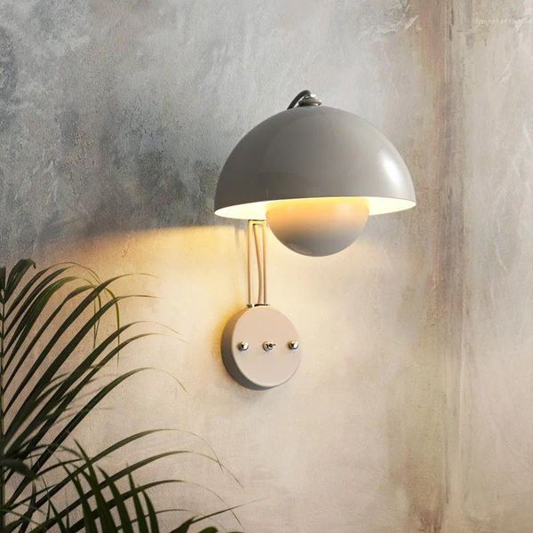 Lampes murales LED chevet E27 fleur bourgeon lampe luminaire intérieur luminaire champignon appliques créative macaron interrupteur pour salon