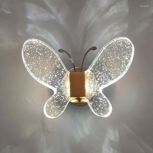 Wandlampen LED Crystal Lamp Luxe vlinderontwerp SCONCE Decor in slaapkamer woonkamer voor thuis interieur uniek verlichtingsarmatuur
