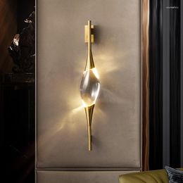 Wandlampen Led Crystal Light Lampara Goud Brons Scone Lamp Voor Slaapkamer Woonkamer Decor