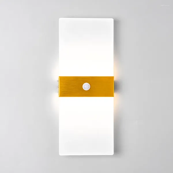 Lampes murales LED infrarouge du corps humain induction lampe à détection de mouvement acrylique salon allée simple décoration de chambre de lit de chevet