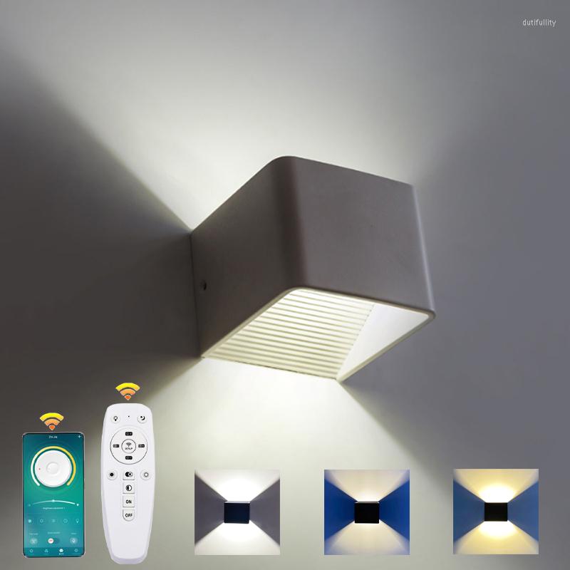 Настенные лампы светодиодные лампы Дримбл 2,4 г RF Дистанционное управление современной спальней рядом с легкой гостиной