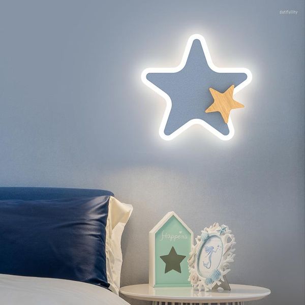 Lampes murales Lampe à LED Dessin animé moderne Enfants Chambre d'enfant Éclairage Appliques créatives Mignonne Lune Étoile Fusée De Chevet Décor Intérieur Lumières