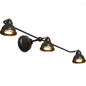 Lámparas de pared Lámpara LED Moderna Iron Sconce Bathroom Mirror Light Up Down Down Down Down 3 Heads Wandlamp de la varita Sala de estar del dormitorio