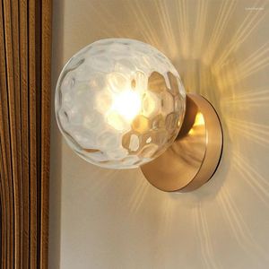 Wandlampen LED -verlichting met glazen bal voor slaapkamer woonkamer indoor lichten gangpadcorridor interieur sconce