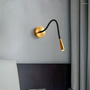 Lampes murales LED lumières plein cuivre éclairage intérieur réglable miroir chambre salon à côté de la lampe décoration de la chambre Wandlamp 110V 220V219P