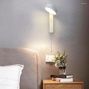 Lampes murales LED Pull Switch Laight Intérieur Rotatif Chambre Lampe De Chevet Lanterne Pour Salon Hoom Décor Luminaire Torche