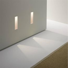 Lámparas de pared Luces LED para escaleras con sensor de movimiento Interior 3W Luz minimalista moderna Sin bordes Esquina inteligente Escalón Escaleras Pasillo Ights