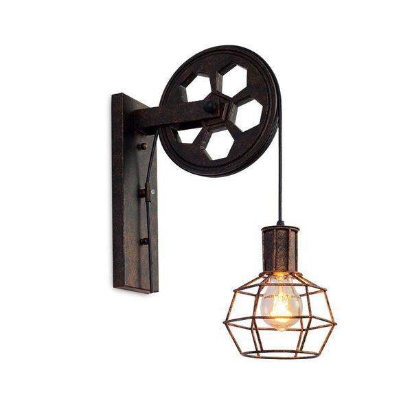 Lámparas de pared Loft Retro Linternas Accesorios Polea Lámpara Colgante Suspensión Luz Montaje Cocina Sala de estar Aplique industrial