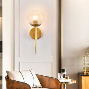 Wandlampen Lukloy LED Modern Ball Light Glass Minimalistisch bedlamp Slaapkamer voor Living Room SCONCE FICTER