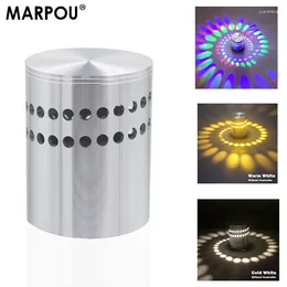 Wandlampen Marpou Spiral Hole LED LAMP RGB LICHT VOOR ART GALLY Decoratie Walkway Slaapkamer Warm Witte koude