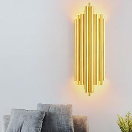 Lampes murales Tube en métal lumière LED doré décor intérieur applique éclairage lampe de chevet pour salon salle à manger escalier LightsWall