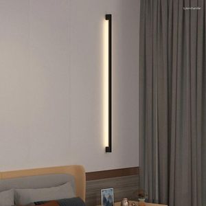 Lampes murales minimaliste LED lumière noir or métal dimmable pour salon chambre allée restaurant escaliers goutte lampe moderne