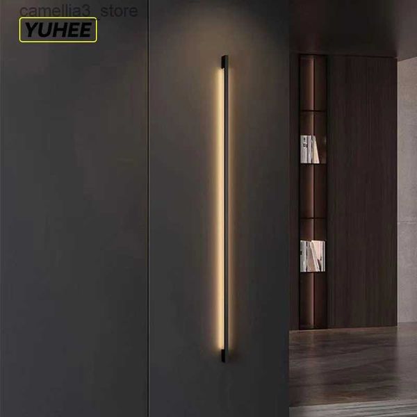 Lámparas de pared Lámpara de pared larga minimalista Lámpara LED moderna montada en la pared Sala de estar interior Dormitorio Lámpara de fondo Accesorios decorativos para el hogar 110/220 V Q231127