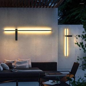 Lámparas de pared MMBL Lámpara de exterior Impermeable IP54 Villa Porche Jardín Decoración LED Luz larga AC110-240V 24W
