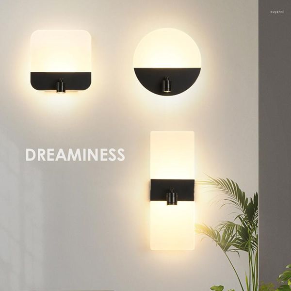 Lámparas de pared Luces LED acrílicas modernas para dormitorio, sala de estar con aplique de pasillo, lámpara de iluminación interior, Luminaria Wandlamp