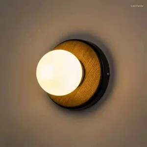 Wandlampen Modern en minimalistisch creatief massief hout LED-lamp Binnenwoonkamer Scandinavische slaapkamer Eetkamerplant