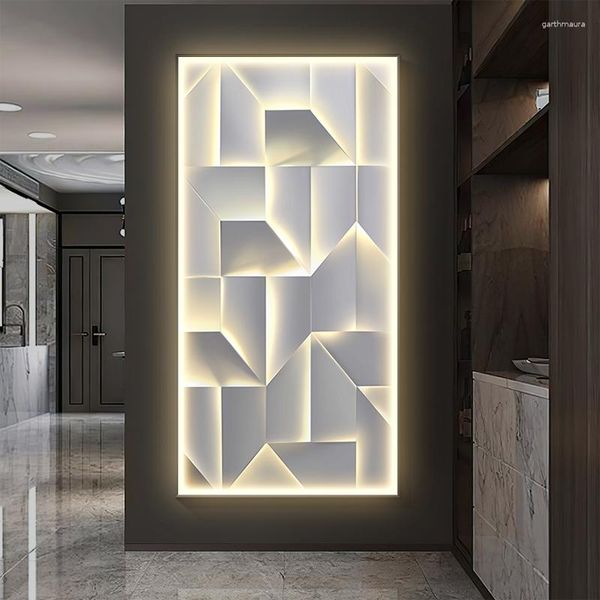 Lámparas de pared Modern Art Deco Abstract Led Interior Painting Hanging Light For Indoor Home Living Room Decoration
