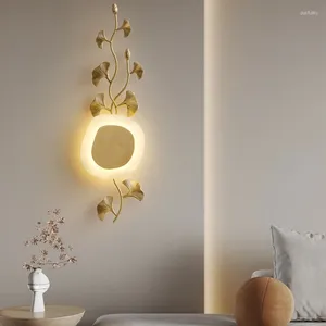 Lampes murales Design d'art moderne Lumière en cuivre Gold Applique Murale Éclairage LED modifiable pour le salon et la chambre