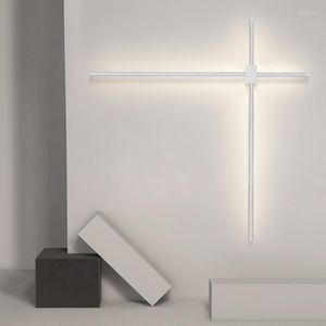 Lámparas de pared Moderna Blanca Cross Lámina LED Lámpara Lámpara Decoración Bar Luce Loft Loft Home Sponce Lighting Fixturs